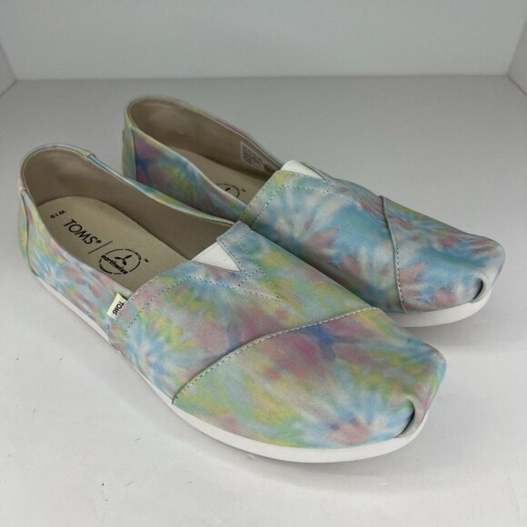 Toms Womens 10015256 Multicolor Alpargata Tie Dye Size W10 Slip-On Flats - Picture 2 of 10